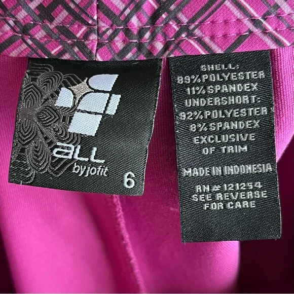 •All by JoFit• Golf/Tennis Pink & Black Plaid Skort - Size 6 - Picture 2 of 10